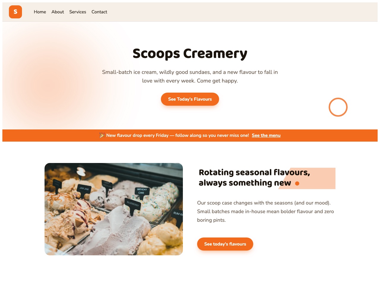 Scoops Creamery — Ice Cream Shop